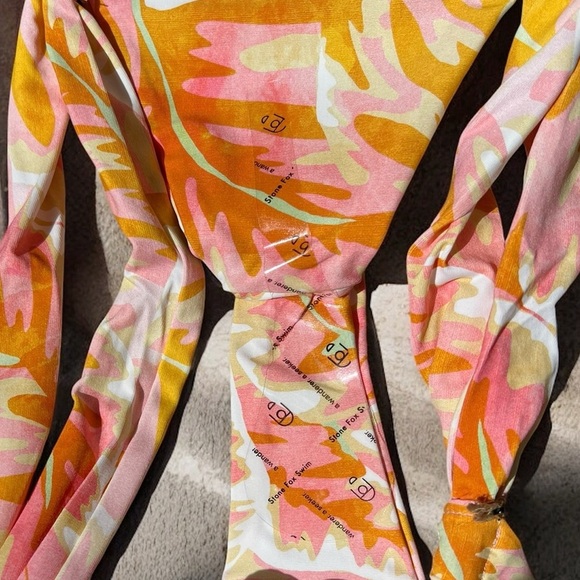 🌻NEW w.tags REVOLVE Stone Fox Swim Bijou Hot Tropics Cheeky Bikini Bottoms XL - Picture 3 of 11